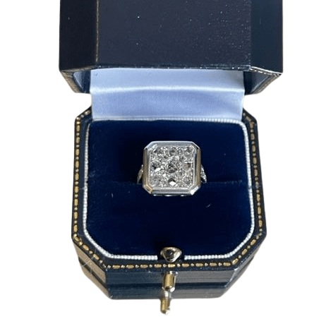 Bague 52 Bague Art Déco diamants 58 Facettes