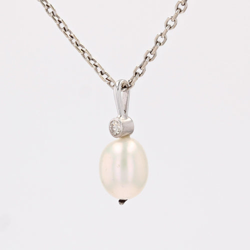 Pendentif Pendentif Or blanc, Perle et Diamant 58 Facettes 07-098-5387566