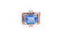 Bague 58 Bague tank en or 18k et aigue-marine 58 Facettes BagTankBleu.2071