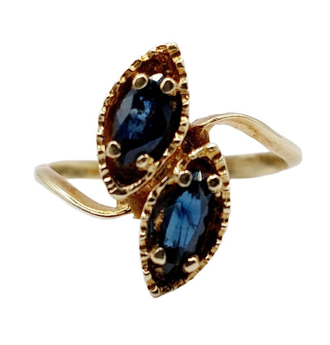 Bague 51 Bague vintage toi et moi or jaune, saphirs 58 Facettes A05847