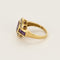 Bague en or jaune , améthyste et diamants