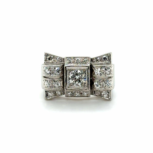 Bague 54 Bague Tank Platine et Diamants 58 Facettes 1.0000394/1