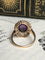 Bague 53 Bague ancienne sertie d’une améthyste cabochon et diamants en or jaune 18k 58 Facettes