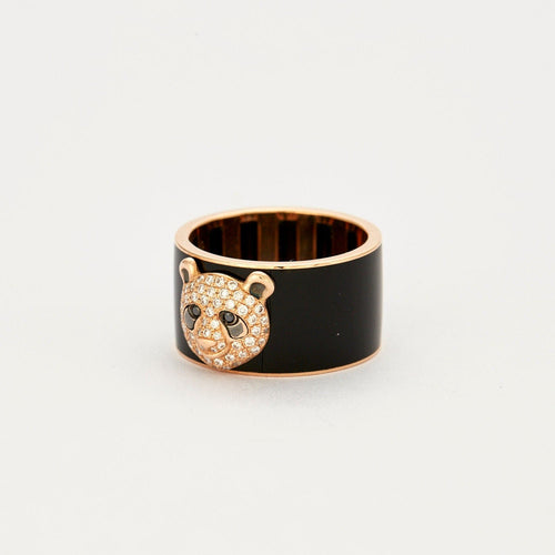 Bague 56 Bague Panda-Diamants et diamants noirs 58 Facettes 3344