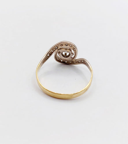 Bague 53.5 Bague tourbillon antique or 18k platine et diamants (circa 1920) 58 Facettes A06335