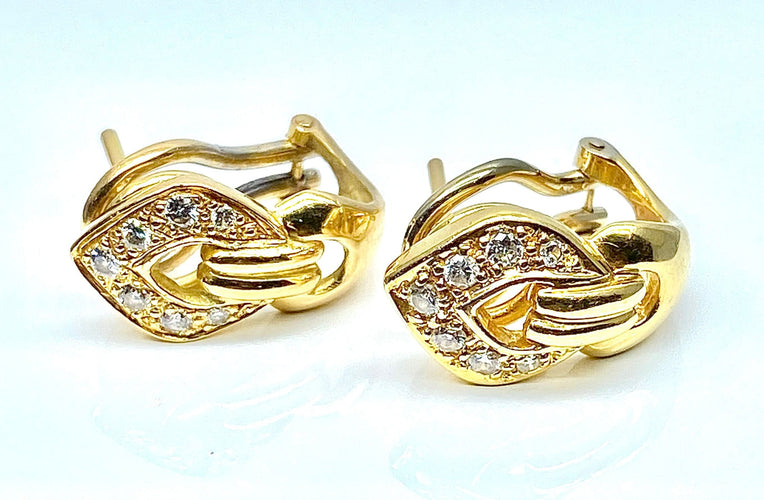 Boucles d'oreilles Paire de boucles d’oreilles en or jaune 18 carats et diamants 58 Facettes AB458