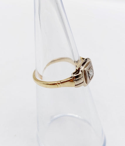 Bague 49.5 Bague Art Déco or deux tons, diamant 58 Facettes A05340