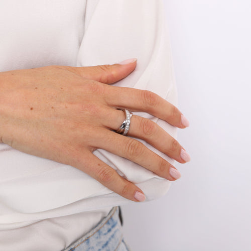 Bague 54 CARTIER - Bague Etincelle or blanc et Diamants 58 Facettes 89151