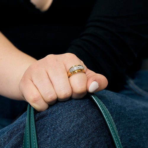 Bague 54.5 Bague en Or jaune & blanc 18k Diamants 58 Facettes CHA5622