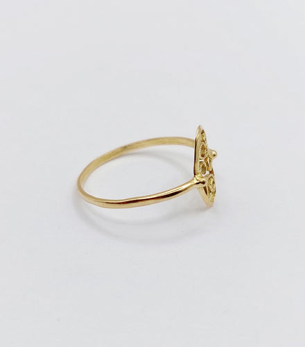 Bague 56 Bague marquise style Art nouveau filigranée vintage en or 18k 58 Facettes A06641