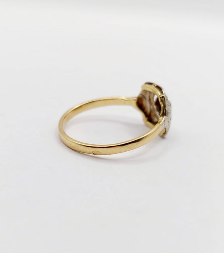 Bague 58 Bague art deco or 18k petit diamant taille roses (circa 1910) 58 Facettes A06406