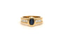Bague 53 Bague contemporaine en or jaune 18 carats sertie d'un saphir et de diamants 58 Facettes 22093