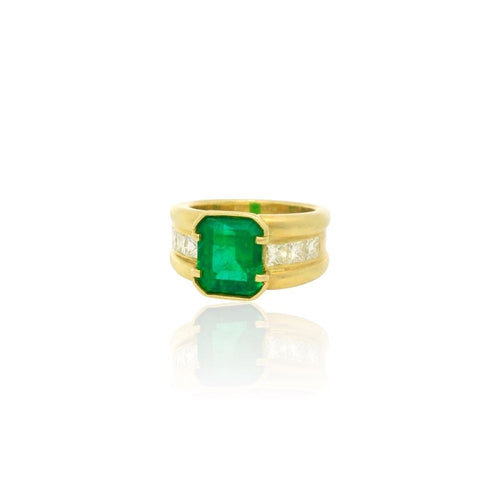 Bague 51 Bague émeraude et diamant de Zambie de 6,65 carats 58 Facettes