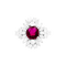 Bague 56 Bague jupe or blanc rubis 1,57 cts et diamants. 58 Facettes 34789