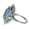 Bague 54 Bague en platine de style Art Déco avec diamants, aigue-marine et saphirs 58 Facettes CH33