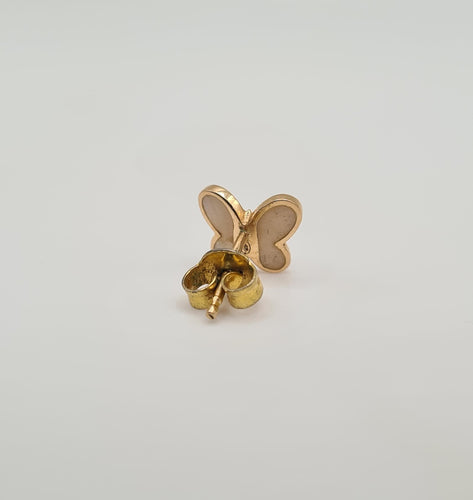 Boucles d'oreilles Boucle d’oreille papillon or jaune sertie d’une nacre 58 Facettes