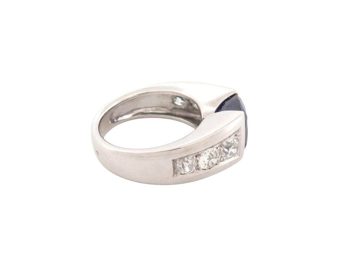Bague 57 bague sertie pierre tanzanite 5 ct 6 diamants 1.3ct t57 en or blanc 12.9g 58 Facettes 267525
