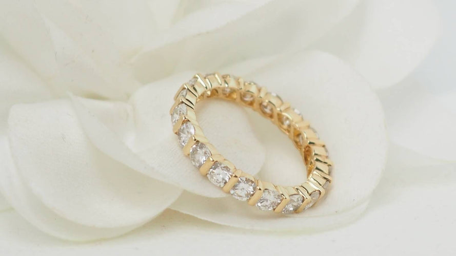 Bague 54 Alliance américaine en or jaune et diamants 58 Facettes 32368