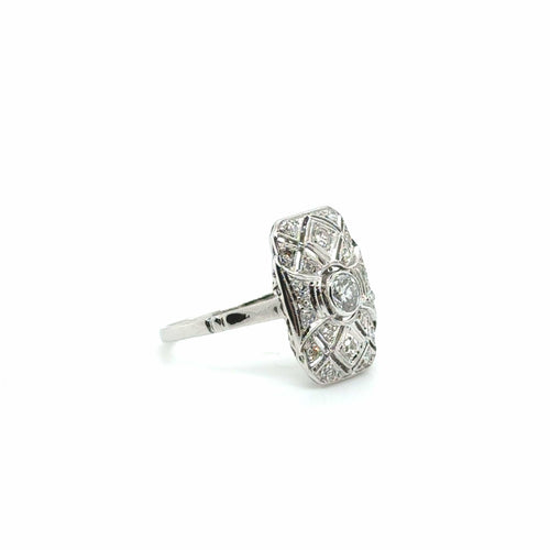 Bague 57 Art déco - Bague Platine et Diamants 58 Facettes 1.0000705/1