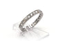Bague 51 Alliance américaine Art Déco en or blanc 18 carats sertie de diamants old cut 58 Facettes B782