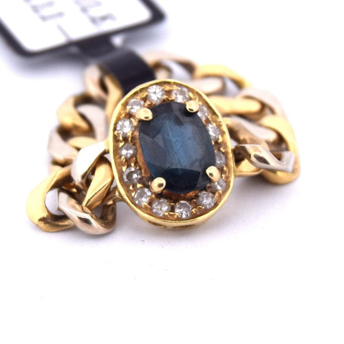 Bague 58 Années 1960 - BAGUE EN OR 18 KT - SAPHIR ET DIAMANTS 58 Facettes