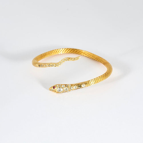 Bracelet Jonc Serpent, or jaune et rubis 58 Facettes LF13