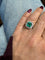 Bague 53 Bague Marguerite Or blanc Émeraude 1,69 carats et Diamants 58 Facettes 1.0000493/1