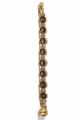 Bracelet Bracelet en or 18 carats sertie de 9 améthystes en cabochon 58 Facettes AB88