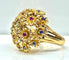 Bague 53 Bague - Bague multifleurs en or jaune et saphirs, rubis, diamants 58 Facettes AB671