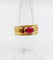 Bague jonc vintage Art Déco or jaune, cabochon de rubis 58 Facettes A06209