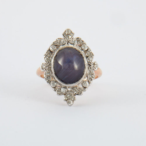 Bague 55 Bague ancienne saphir étoilé 58 Facettes