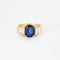Bague 55 Bague Saphir Diamants Baguettes 58 Facettes