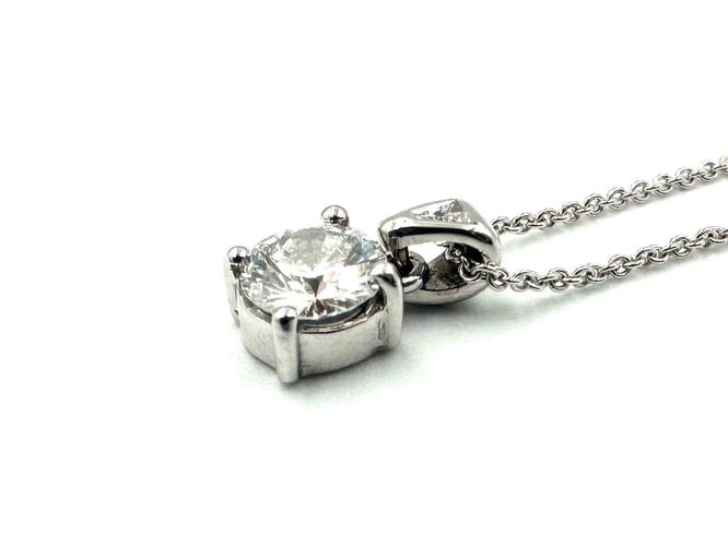 Collier Collier or blanc 18K et diamant 0.49 E VS 2 58 Facettes