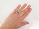 Bague 54 bague sertie 4 saphirs 2.08ct et 30 diamants 0.24ct 54 or blanc 18k 58 Facettes 267841