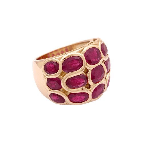 Bague 53 Bague or jaune et rubis. 58 Facettes 34681