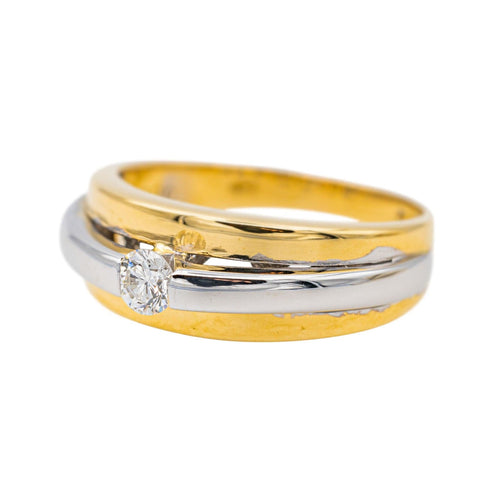 Bague 56 Bague Or jaune, Or blanc Diamant 58 Facettes 3377038CN