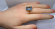 Bague 54 Bague en or jaune 18 carats et aigue marine 58 Facettes AB518
