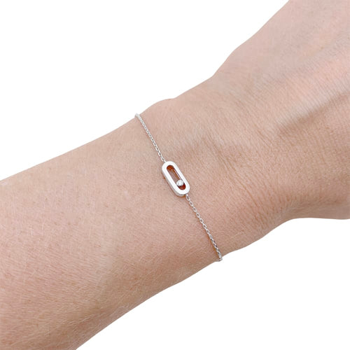 Bracelet Bracelet Messika, "Move Uno", or blanc, diamant. 58 Facettes 34821