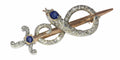 Broche Broche antique en or, diamant et saphir, serpent enroulé autour d'une épée ou d'un poignard 58 Facettes 22297-0136
