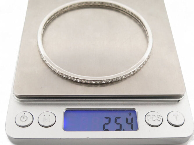 Bracelet bracelet jonc serti complet 78 diamants 3.8ct platine 850 25.3gr 58 Facettes 268460