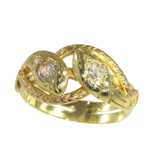 Bague 63 L'élégance de la nature : la bague serpent symbolique de 1900 58 Facettes 23107-0044