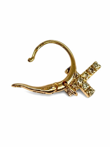 Boucles d'oreilles Boucle d'oreille Croix Pomellato or rose et diamants 0,15 58 Facettes 988