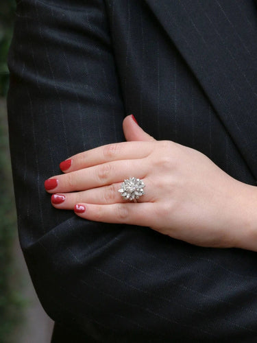 Bague Bague cocktail diamants taille ancienne 3.98 carat 58 Facettes J213