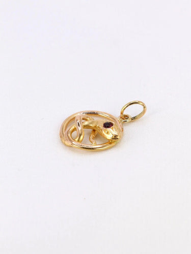 Pendentif charms ancien serpent or jaune