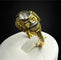 Bague 52 Bague Art Déco en or jaune et blanc, avec diamant couronne rose 58 Facettes