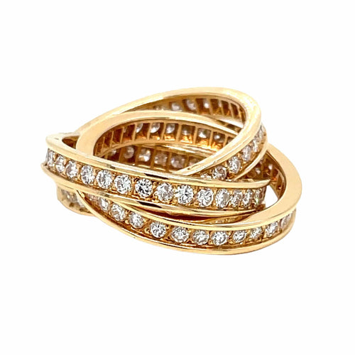 Bague 46.5 CARTIER - Bague roulante Trinity diamant 3 carats 58 Facettes