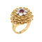 Bague Bague vintage années 60 en or jaune 18 carats, sertie de diamants et de rubis, taille 5,25, bijou cocktail à motif floral. 58 Facettes G13995