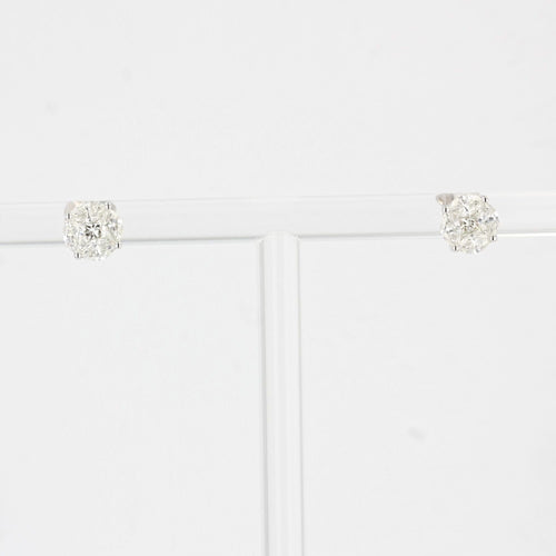 Boucles d'oreilles Boucles d'oreilles puces diamants 0.54 carat et or blanc 58 Facettes 23-256A