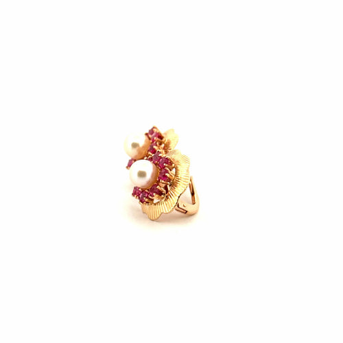 Boucles d'oreilles Dormeuses Or Jaune Rubis & Diamants 58 Facettes E3BO-GS29811-12