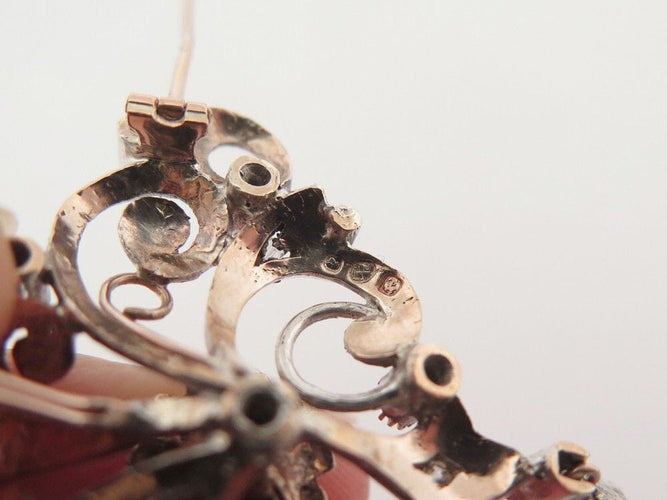 Broche vintage broche pampille perle 1850 en argent & or 18k diamants 58 Facettes 260511
